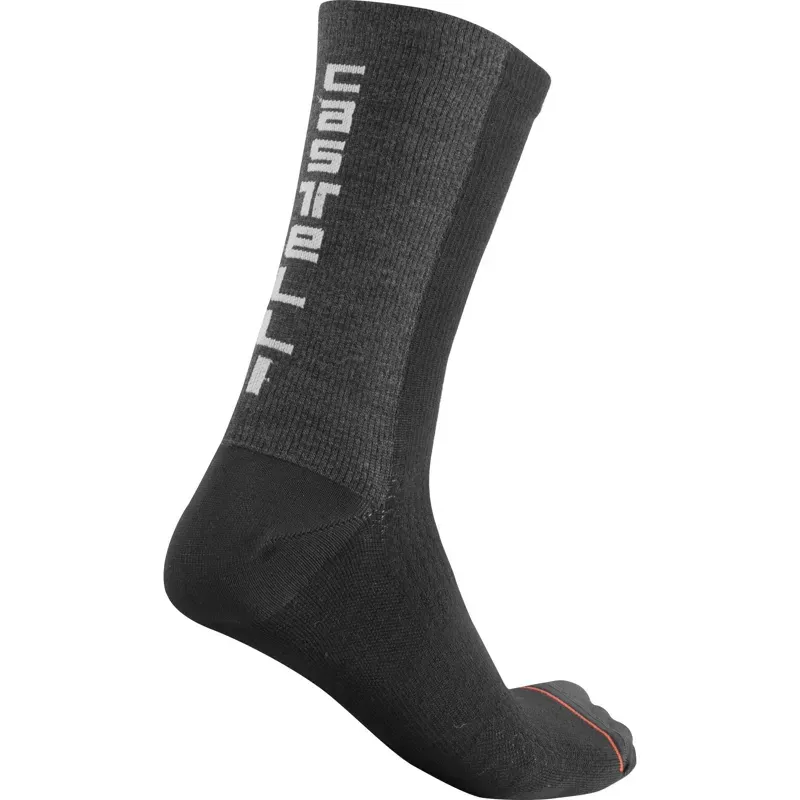 L//XL castelli ROMBO 18 Sock Black//Dark Gray//Red Calzini Uomo